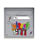 Pack de 4 boîtes aux lettres murales - 2x "Vache de coeur [VanLuc]" - 2x "Gris souris"