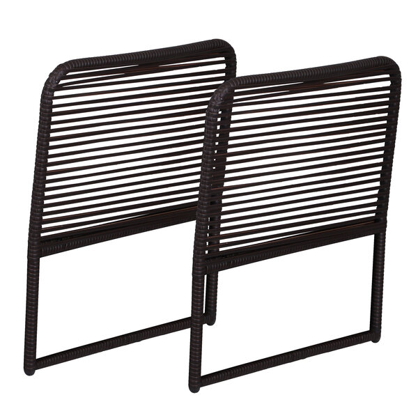 Lot de 2 accoudoirs Salon de Jardin dim. 63L x 60l cm (épaisseur : 2 5 cm) résine tressée Chocolat