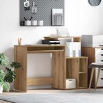 vidaXL Bureau avec Rangement chêne artisanal 120.5 x 44 x 88.5 cm