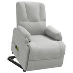 vidaXL Fauteuil de massage gris clair similicuir daim