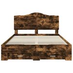 vidaXL Cadre de lit Chêne fumé 140 x 190 cm Bois d'ingénierie
