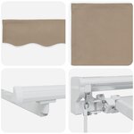 vidaXL Cadre de store manuel avec LEDs Beige et blanc 4 5 × 3 m