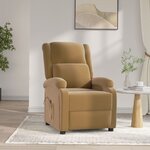 vidaXL Fauteuil inclinable électrique Marron Velours