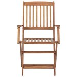 vidaXL Chaises pliables de jardin lot de 4 avec coussins Bois d'acacia