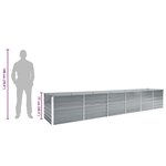 vidaXL Lit surélevé de jardin Acier galvanisé 480x80x77 cm Gris