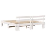 vidaXL Cadre de lit Blanc 200 x 200 cm Bois de pin massif