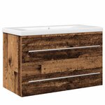 vidaXL Meuble sous-vasque avec lavabo avec tiroir 2 Pièces Bois ancien