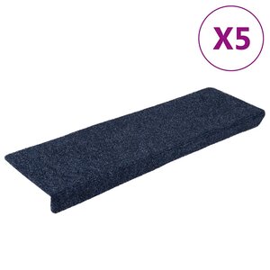 vidaXL Tapis d'escalier autocollants 5 pièces 65 x 21 x 4 cm Anthracite Bord rectangulaire