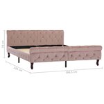 vidaXL Cadre de lit sans matelas Rose Velours 160x200 cm