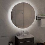 vidaXL Armoire de salle de bain miroir rond et LED Noir 54x54x17 5 cm