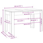 vidaXL Table de salle à manger Chêne sonoma 120 x 60 x 76 cm Aggloméré