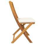 Chaises de jardin pliantes vidaXL avec coussin blanc 4Pièces en bois d'Acacia