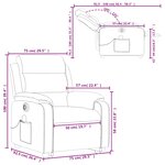 vidaXL Fauteuil inclinable de massage électrique crème velours
