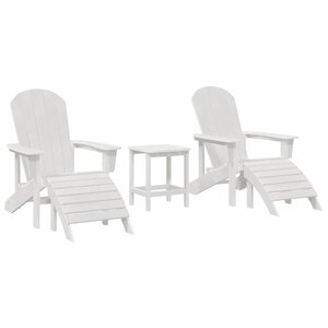 vidaXL Chaise de jardin 3 Pièces Blanc Polyéthylène