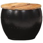 vidaXL Table basse ronde 53x43 cm Bois de manguier massif