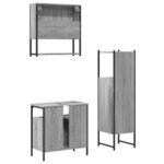 vidaXL Ensemble de meubles de salle de bain 3 Pièces Sonoma gris
