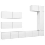 vidaXL Ensemble de meubles TV 7 Pièces Blanc Bois d'ingénierie