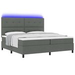 vidaXL Lit à ressorts avec matelas Gris foncé 200 x 200 cm tissu
