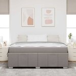 vidaXL Cadre de lit avec matelas Taupe 180 x 200 cm tissu