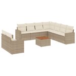 vidaXL Salon de jardin avec coussins 10 Pièces beige résine tressée