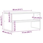 vidaXL Meuble TV chêne artisanal 80x40x40 cm bois d'ingénierie