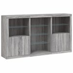 vidaXL Buffet avec lumières LED sonoma gris 181 5x37x100 cm