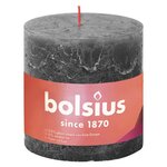 Bolsius Bougies pilier rustiques Shine 3 Pièces 100x100 mm Gris orageux