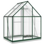 vidaXL Serre avec cadre de base vert 169x114x202 cm aluminium