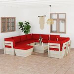 Vidaxl salon de jardin palette 10 pièces avec coussins épicéa imprégné
