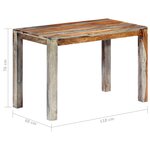 vidaXL Table de salle à manger Gris 118x60x76 cm Bois solide
