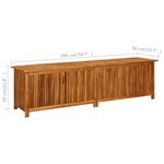 vidaXL Boîte de rangement de jardin 200x50x58 cm Bois d'acacia solide