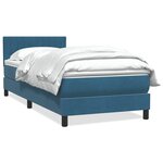 vidaXL Sommier à lattes de lit et matelas bleu foncé 80x210 cm velours