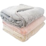 Couverture doublée ultra douce et chaude 75 x 100 cm - Crème