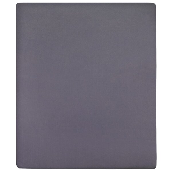 vidaXL Drap-housse Jersey Anthracite 100x200 cm Coton