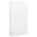 vidaXL Armoire de bureau Blanc 90x40x180 cm Acier et verre trempé
