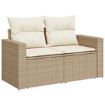 vidaXL Salon de jardin avec coussins 4 Pièces beige résine tressée