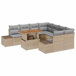 vidaXL Ensemble de salle à manger pour jardin 9 Pièces Beige et gris