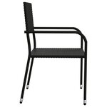 vidaXL Ensemble à manger de jardin 3 Pièces noir résine tressée et acier