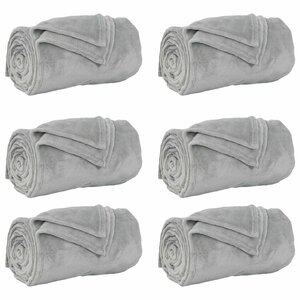 vidaXL Couvertures à jeter 6 pc Gris 240 x 270 cm 10.11 kg Polaire