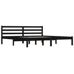 vidaXL Cadre de lit Bois de pin massif 180x200 cm Noir Super King