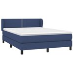 vidaXL Sommier à lattes de lit avec matelas Bleu 140x190 cm Tissu
