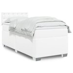 vidaXL Sommier à lattes de lit avec matelas Blanc 100x200cm Similicuir