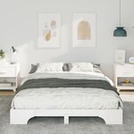 vidaXL Cadre de lit surélevé avec stockage Blanc Bois massif en pin