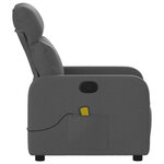 vidaXL Fauteuil inclinable de massage en tissu gris foncé