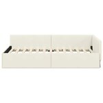 vidaXL Cadre de lit d'angle avec tête de lit Crème 90 cm x 200 cm