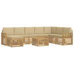 vidaXL Ensemble de canapés d'extérieur 7 Pièces Blanc et Beige