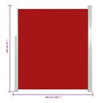 vidaXL Auvent latéral rétractable de patio 160x300 cm Rouge