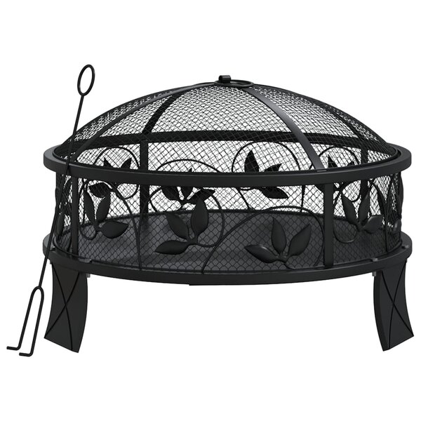 vidaXL Foyer avec tisonnier 50 cm XXL acier