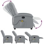 vidaXL Fauteuil de massage inclinable gris clair tissu