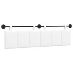 vidaXL Tête de lit suspendue Blanc Tissu